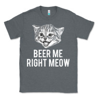 Charcoal Heather beer me right meow Classic Tee - linhVisuals