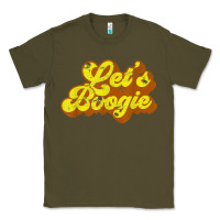 Army Green lets boogie shirt vintage dancing 1980s disco themed party t shirt Classic Tee - linhVisuals
