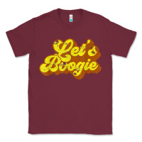 Burgundy lets boogie shirt vintage dancing 1980s disco themed party t shirt Classic Tee - linhVisuals
