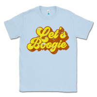 Dusty Blue lets boogie shirt vintage dancing 1980s disco themed party t shirt Classic Tee - linhVisuals