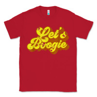 Red lets boogie shirt vintage dancing 1980s disco themed party t shirt Classic Tee - linhVisuals