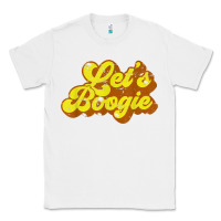 White lets boogie shirt vintage dancing 1980s disco themed party t shirt Classic Tee - linhVisuals