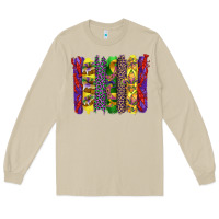 Mushroom mardi gras crawfish cake and mask with leopar and fleur de lis brushst Long Sleeve Tee - Artiststas