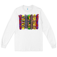 White mardi gras crawfish cake and mask with leopar and fleur de lis brushst Long Sleeve Tee - Artiststas