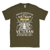 Army Green womens proud daughter of a vietnam veteran freedom isn't free v neck t Classic Tee - linhVisuals