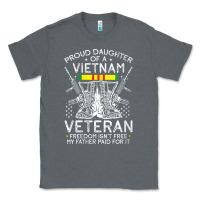 Charcoal Heather womens proud daughter of a vietnam veteran freedom isn't free v neck t Classic Tee - linhVisuals