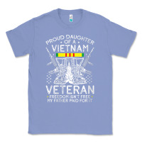 Colony Blue womens proud daughter of a vietnam veteran freedom isn't free v neck t Classic Tee - linhVisuals