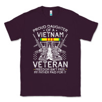 Plum womens proud daughter of a vietnam veteran freedom isn't free v neck t Classic Tee - linhVisuals