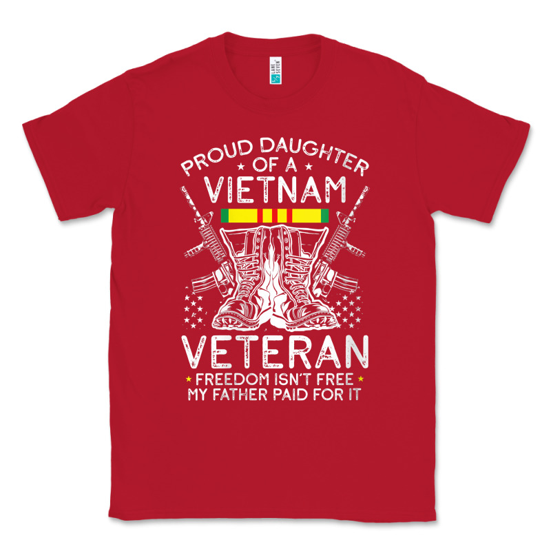 Womens Proud Daughter Of A Vietnam Veteran Freedom Isn't Free V Neck T Classic Tee by linhVisuals | Teevron