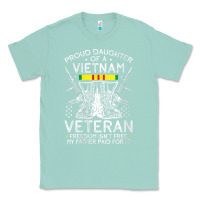 Seafoam womens proud daughter of a vietnam veteran freedom isn't free v neck t Classic Tee - linhVisuals