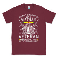 Burgundy womens proud daughter of a vietnam veteran freedom isn't free v neck t Classic Tee - linhVisuals