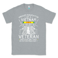 Heather Grey womens proud daughter of a vietnam veteran freedom isn't free v neck t Classic Tee - linhVisuals