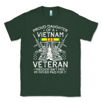 Sports Green womens proud daughter of a vietnam veteran freedom isn't free v neck t Classic Tee - linhVisuals