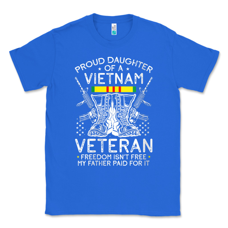 Womens Proud Daughter Of A Vietnam Veteran Freedom Isn't Free V Neck T Classic Tee by linhVisuals | Teevron