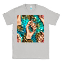 Moon Dust nail art with leopard and turquoise  gemstone seamless pattern bbs Classic Tee - BundleAndBundleShop