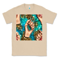 Mushroom nail art with leopard and turquoise  gemstone seamless pattern bbs Classic Tee - BundleAndBundleShop