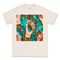 Natural nail art with leopard and turquoise  gemstone seamless pattern bbs Classic Tee - BundleAndBundleShop
