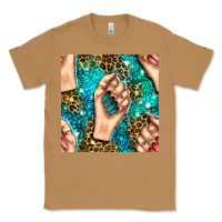 Toasted Coconut nail art with leopard and turquoise  gemstone seamless pattern bbs Classic Tee - BundleAndBundleShop