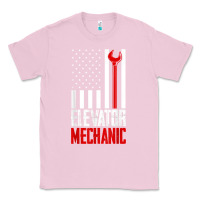 Bubblegum Pink elevator mechanic american flag gift for elevator technician t shirt Classic Tee - linhVisuals