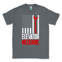 Charcoal Heather elevator mechanic american flag gift for elevator technician t shirt Classic Tee - linhVisuals