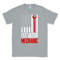 Heather Grey elevator mechanic american flag gift for elevator technician t shirt Classic Tee - linhVisuals
