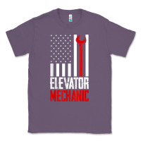 Lavender elevator mechanic american flag gift for elevator technician t shirt Classic Tee - linhVisuals