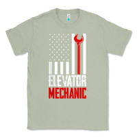 Matcha elevator mechanic american flag gift for elevator technician t shirt Classic Tee - linhVisuals