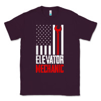 Plum elevator mechanic american flag gift for elevator technician t shirt Classic Tee - linhVisuals