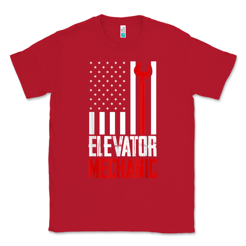 Elevator Mechanic American Flag Gift For Elevator Technician T Shirt Classic Tee by linhVisuals | Teevron