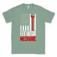 Sage elevator mechanic american flag gift for elevator technician t shirt Classic Tee - linhVisuals
