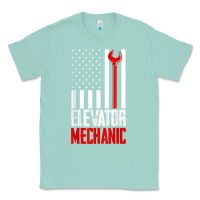 Seafoam elevator mechanic american flag gift for elevator technician t shirt Classic Tee - linhVisuals