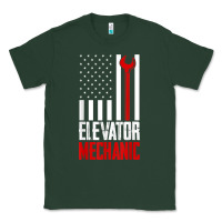 Sports Green elevator mechanic american flag gift for elevator technician t shirt Classic Tee - linhVisuals