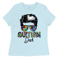 Baby Blue autism dad Ladies Tee - CowhideDigitalArt