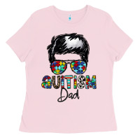 Bubblegum Pink autism dad Ladies Tee - CowhideDigitalArt