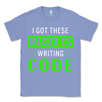 Colony Blue funny programmer writing code muscles meme for computer geek Classic Tee - linhVisuals