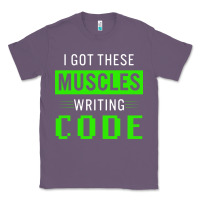 Lavender funny programmer writing code muscles meme for computer geek Classic Tee - linhVisuals