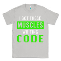 Moon Dust funny programmer writing code muscles meme for computer geek Classic Tee - linhVisuals