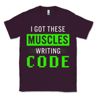 Plum funny programmer writing code muscles meme for computer geek Classic Tee - linhVisuals