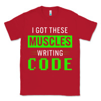 Red funny programmer writing code muscles meme for computer geek Classic Tee - linhVisuals