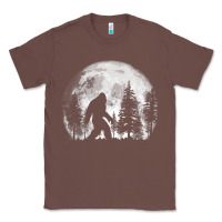 Bigfoot In The Forest Hiding At Night Full Moon Trees Nature T Shirt Classic Tee | Teevron