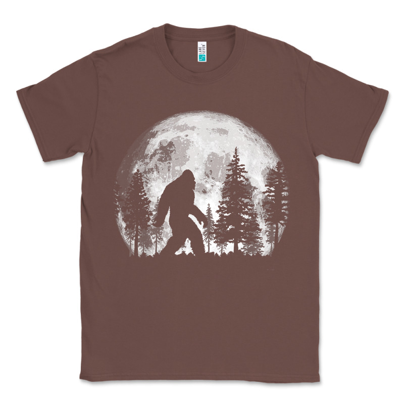 Bigfoot In The Forest Hiding At Night Full Moon Trees Nature T Shirt Classic Tee by linhVisuals | Teevron