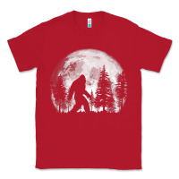 Red bigfoot in the forest hiding at night full moon trees nature t shirt Classic Tee - linhVisuals