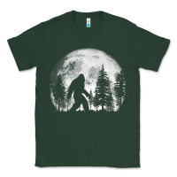 Sports Green bigfoot in the forest hiding at night full moon trees nature t shirt Classic Tee - linhVisuals