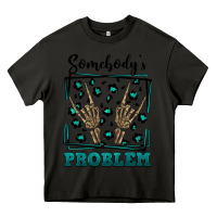 Asphalt Somebody's Problem Hand Skeleton Heavy Core Tee - FaDigitalArtStudio