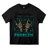 Black Somebody's Problem Hand Skeleton Heavy Core Tee - FaDigitalArtStudio