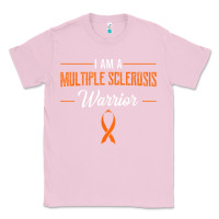 Bubblegum Pink multiple sclerosis warrior autoimmune disease orange ribbon Classic Tee - linhVisuals