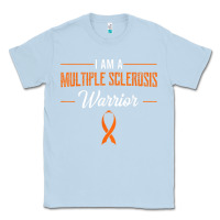 Dusty Blue multiple sclerosis warrior autoimmune disease orange ribbon Classic Tee - linhVisuals