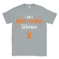 Heather Grey multiple sclerosis warrior autoimmune disease orange ribbon Classic Tee - linhVisuals
