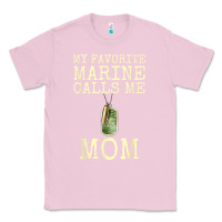 Bubblegum Pink my favorite marine calls me mom Classic Tee - linhVisuals