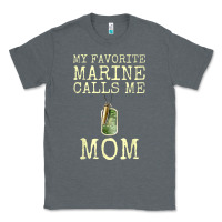 Charcoal Heather my favorite marine calls me mom Classic Tee - linhVisuals